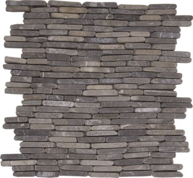 Marble Stone Tile Stacked Brick Interlocking 11,6" x 11,6" - Grey