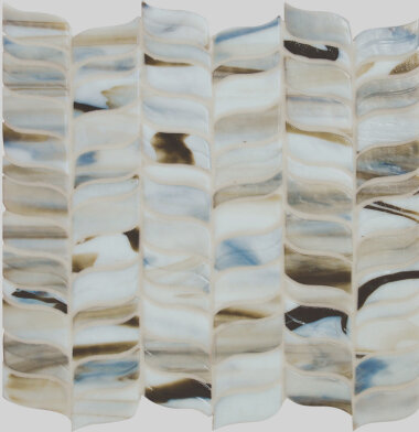 Secret Garden Glass 2" x 1/2" x 2" x 1" - White Iris