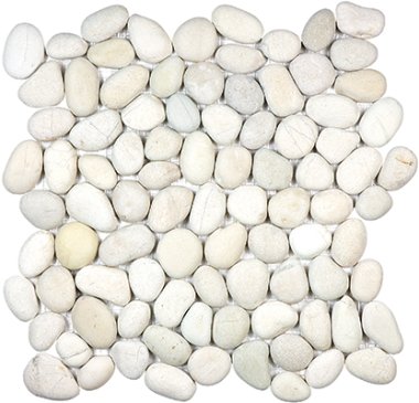 Spa Pebbles Natural Mosaic 12" x 12" - Serenity Ivory