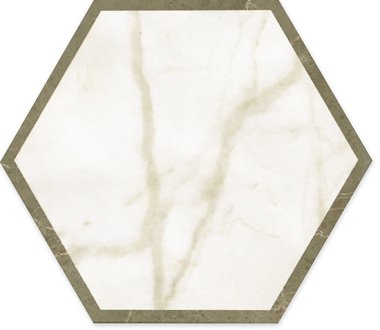 Roma Series Tile Hexagon Decor 10" x 10" - Calacatta/Imperiale