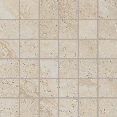 Provenza Unique Travertine 2" x 2" Mosaic Tile 11.8" x 11.8" - Cream Minimal