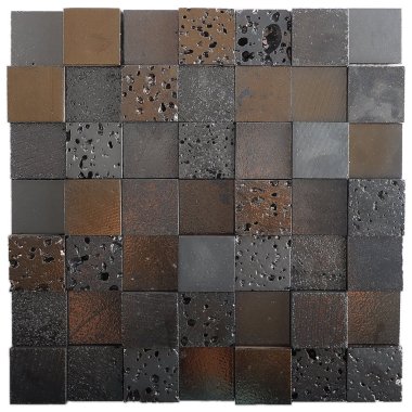 Art Lava 3D Blocks 3D Metallic Tile 12.51" x 12.51" - Metallic Iron