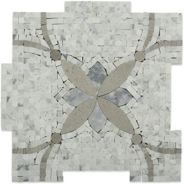 Floral Decor Tile 12" x 12" - Lady Gray & Mugwort