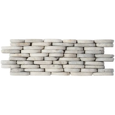 Pebblestone Stacked Sliced Tile 4" x 10.75" - Prambanan Grey
