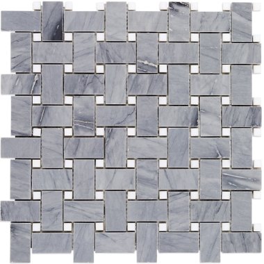 Basket Weave Tile 12" x 12" - Burlington Gray/White Thassos