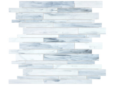 Baroque Random Strip Mosaic Tile - Carrara