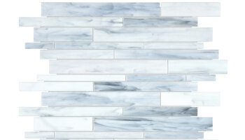 Baroque Random Strip Mosaic Tile - Carrara