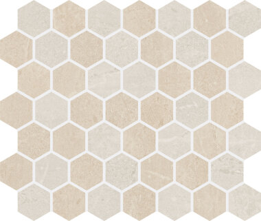 Liverpool Hexagon Mosaic Tile 12" x 10" - Beige Blend