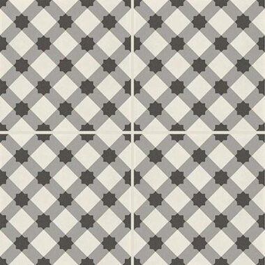 D_segni Tile Plaid Deco 8" x 8" - M0UC Chalk, Midnight, Shadow and Smoke Blend