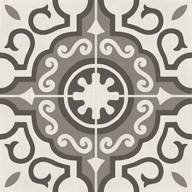 D_segni Tile Parisian Deco 8" x 8" - M0UQ Chalk, Mud, Midnight and Sand Blend