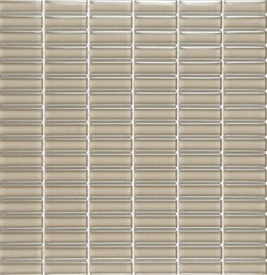 Cristallo Stacked Mosaic Tile 0.6" x 1.9" - Taupe
