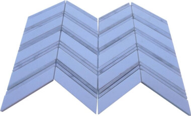 Chevron Weave Stone Tile - White Thassos with White Carrera