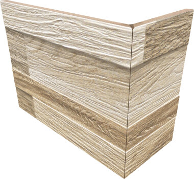 Wall Art Outer Corner Wood Look Porcelain Tile 8.25" x 4.5" - Sand