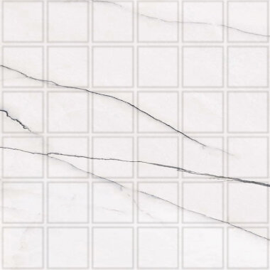 Gemma Mosaic Marble Look Tile "Polished" 12" x 12" - Bianca