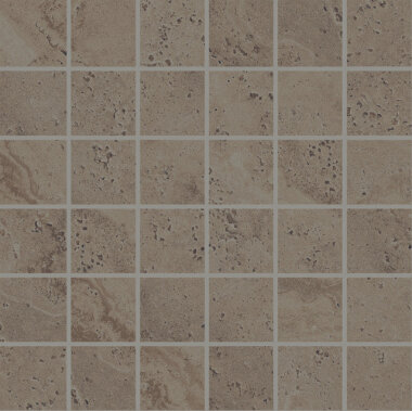 Provenza Unique Travertine 2" x 2" Mosaic Tile 11.8" x 11.8" - Chocolate Minimal