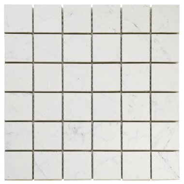 Lithe Mosaic Marble Look Tile 11.81" x 11.81" - Carrara Giola