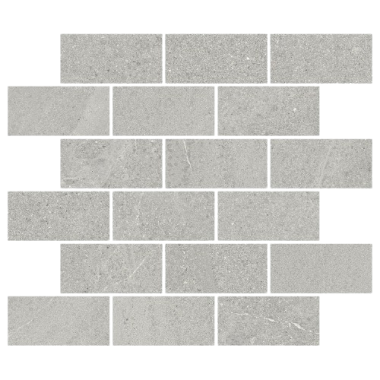 New England 2" x 4" Brick Mosaic Tile 12" x 12" - Cold Gray
