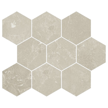 Horizon 4" x 4" Hex Mosaic Tile 10" x 12" - Ivory