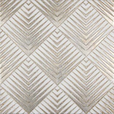 Artistic Ritz Gold Mosaic Tile - 12" x 12" - Gray
