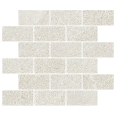New England 2" x 4" Brick Mosaic Tile 12" x 12" - White