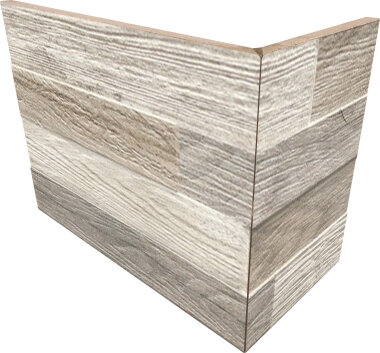 Wall Art Outer Corner Wood Look Porcelain Tile 8.25" x 4.5" - Greige